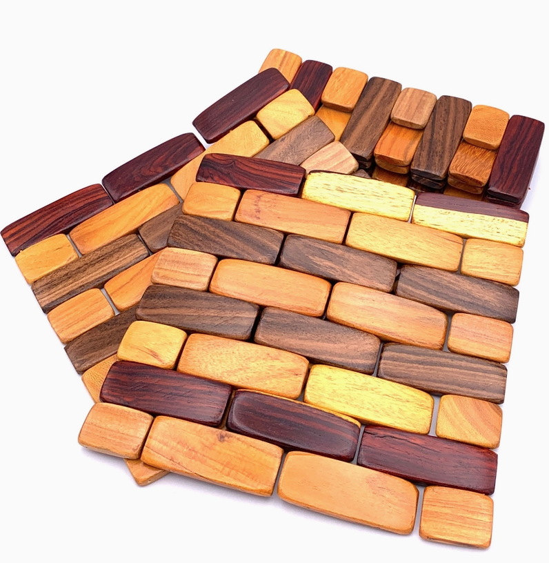 Foldable Tropical Hardwood Trivet