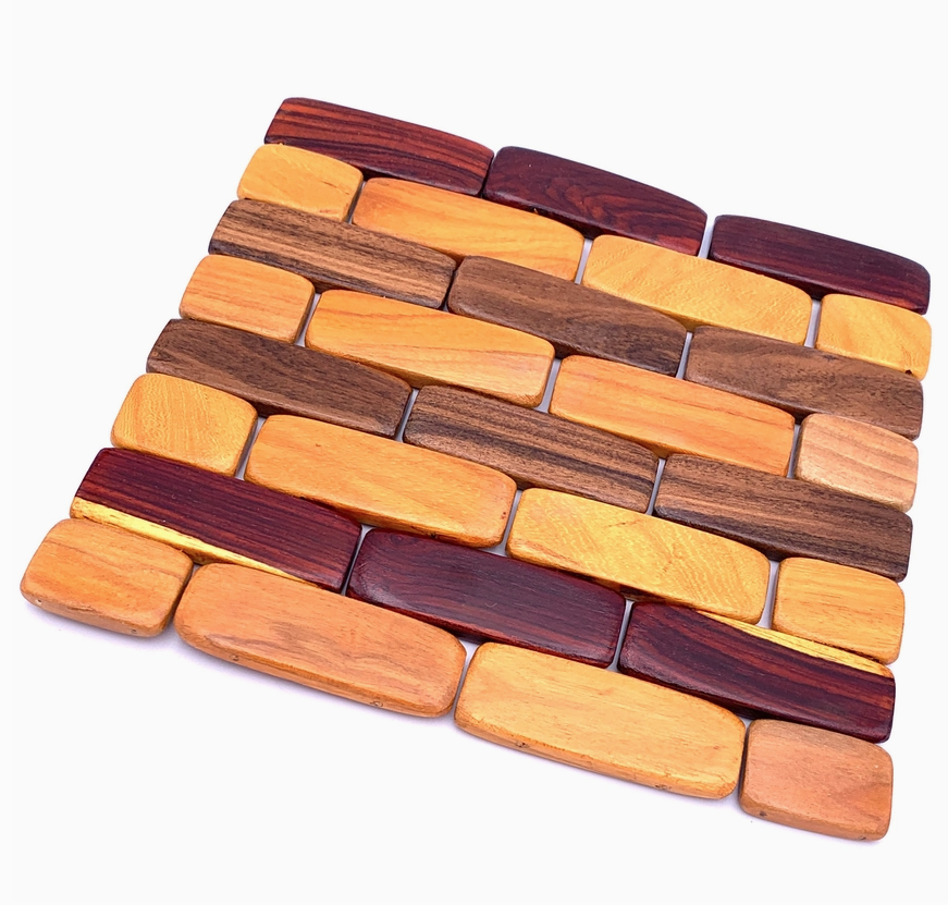 Foldable Tropical Hardwood Trivet