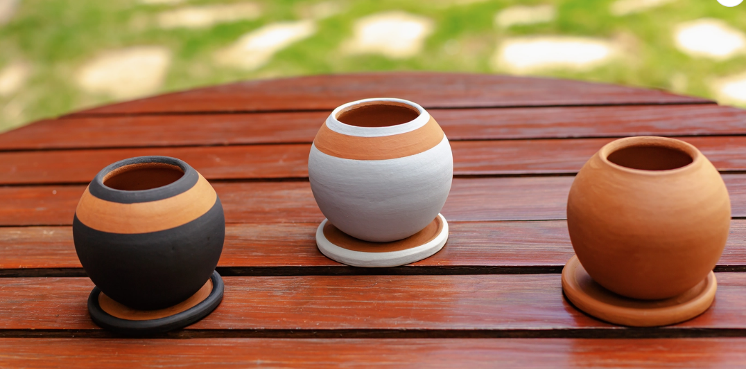 Round Terra Cotta Planter with Plate