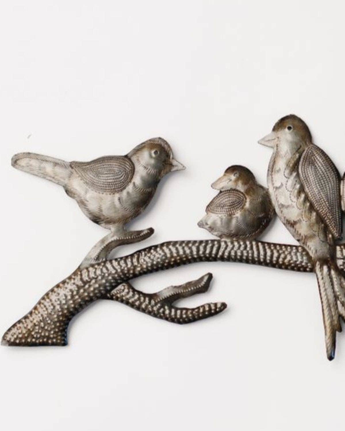 Birds on a Branch Cut Metal Wall Art