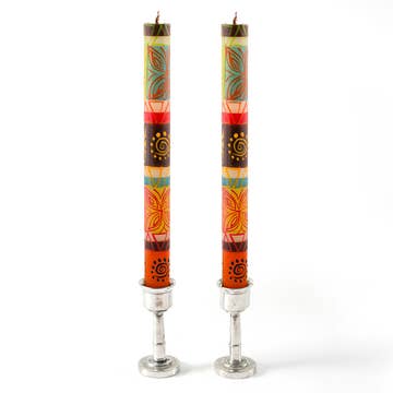 Desert Rose Handpainted Taper Candle - Set of 2