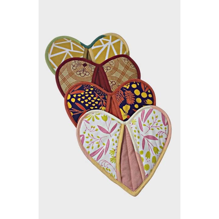 Heart-Shaped Cotton Potholder - Assorted