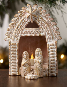 Gilded Terracotta Nativity - Set of 3