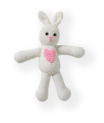 White Love Bunny Stuffed Crochet