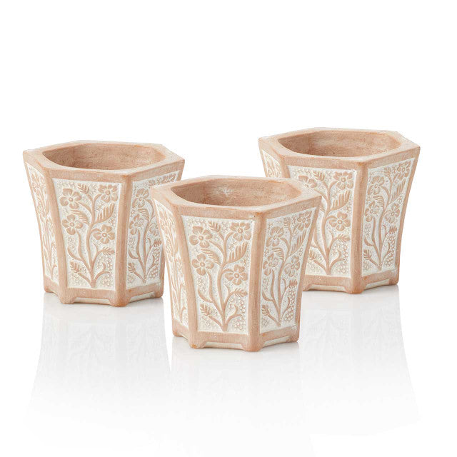 Hexagon-Shaped Terracotta Planter