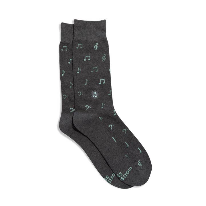 Black Notes Support Music Socks