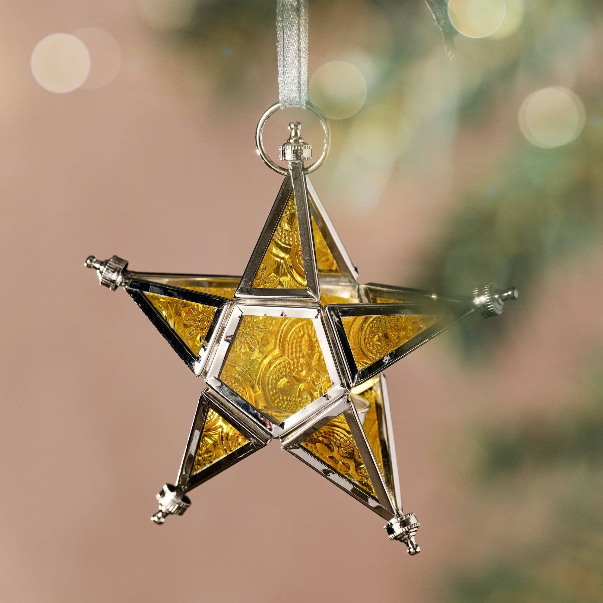 Starlight Candleholder Ornament - Yellow