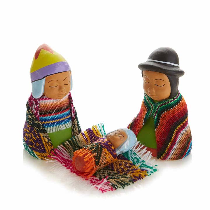 Colorful Ceramic Nativity - Set of 3