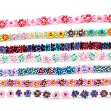 Beaded Flower Necklace - Assorted