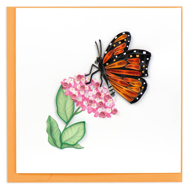 Quilled Monarch Butterfly/Milkweed Card