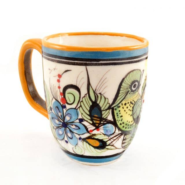 Wild Bird Painted Ceramic Latte Mug