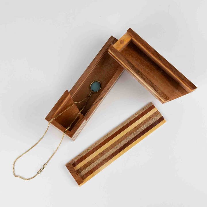 Multi-Wood Striped Box (8&quot; L)