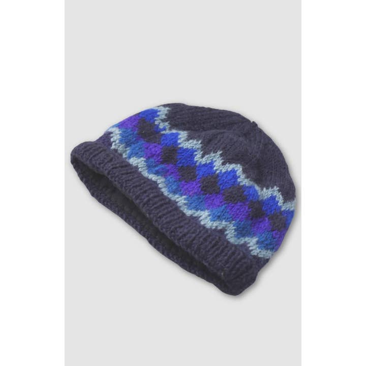 Diamond Pattern Lined Wool Hat