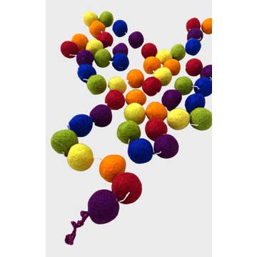 Multicolor Felt Balls Garland (10&#39; )
