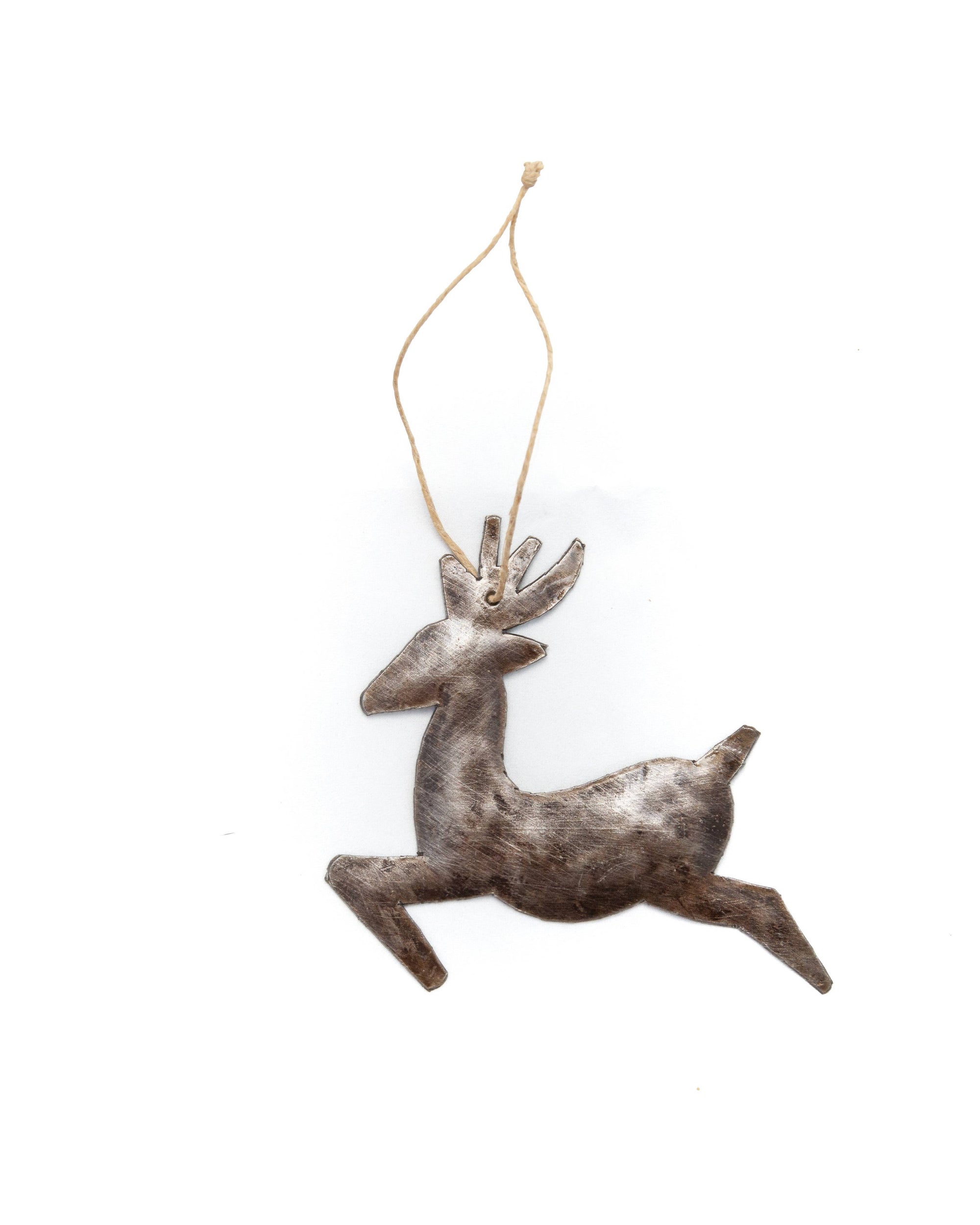 Reindeer Cut Metal Ornament