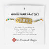 Gold/Green Brass/Cotton Moon Phases Bracelet with Card