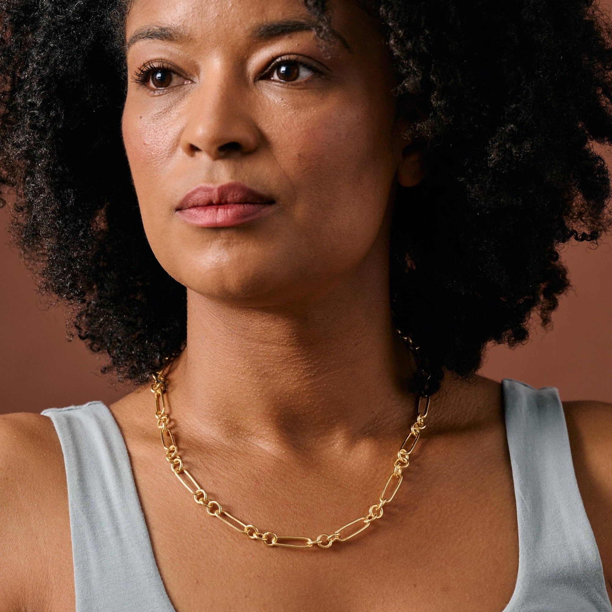 Gold Tone Link Necklace