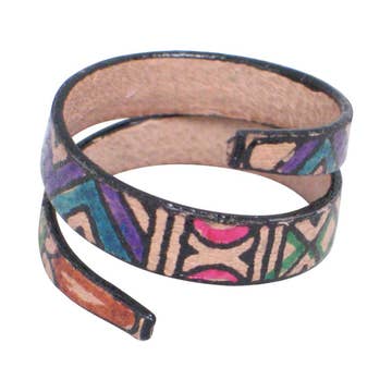 Spiral Leather Wrap Ring