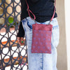 Red Geometric Print Mini Crossbody Bag