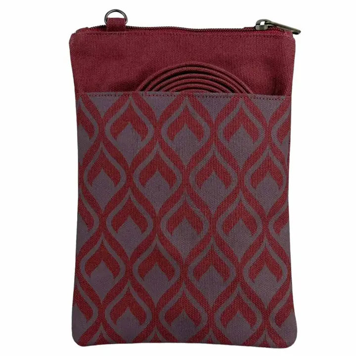 Red Geometric Print Mini Crossbody Bag