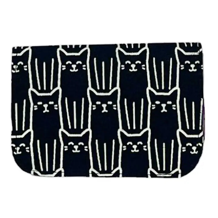 Black Cat Upcycled Canvas Cardholder