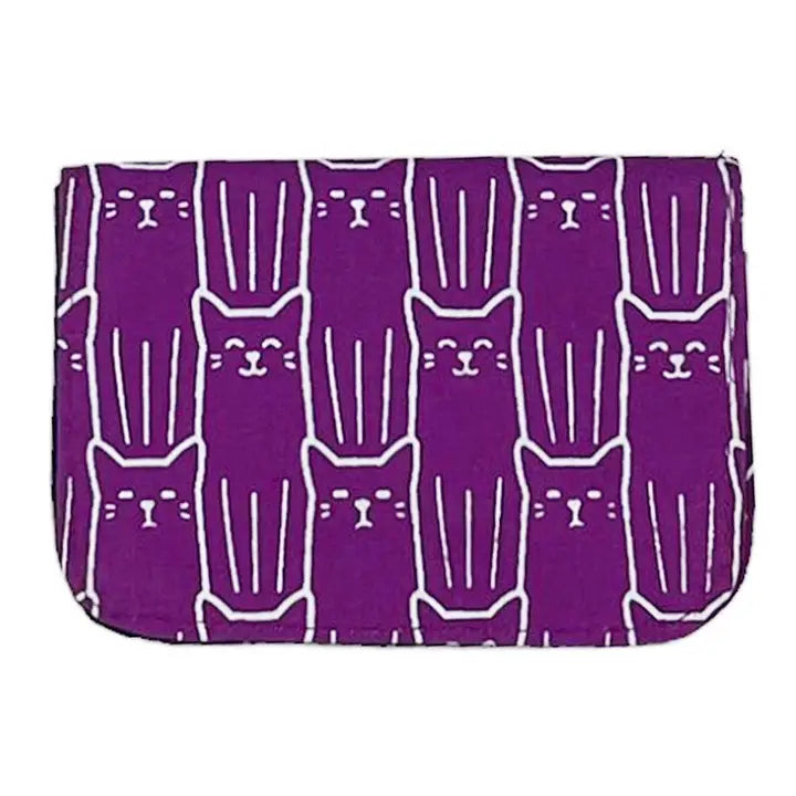 Purple Cat Upcycled Canvas Cardholder