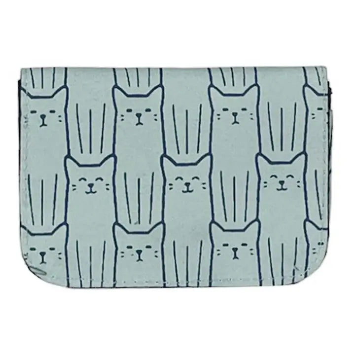 Blue Cat Upcycled Canvas Cardholder