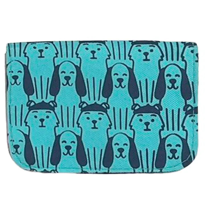 Blue Dog Upcycled Canvas Cardholder
