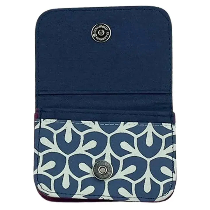 Blue Leaf Upcycled Canvas Cardholder