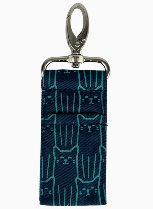 Navy Cat Lip Balm Bag