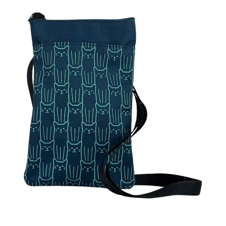 Navy Cats Mini Crossbody Bag