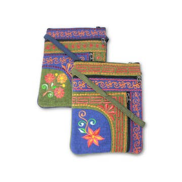 Jari Floral Vertical Zip Passport Bag