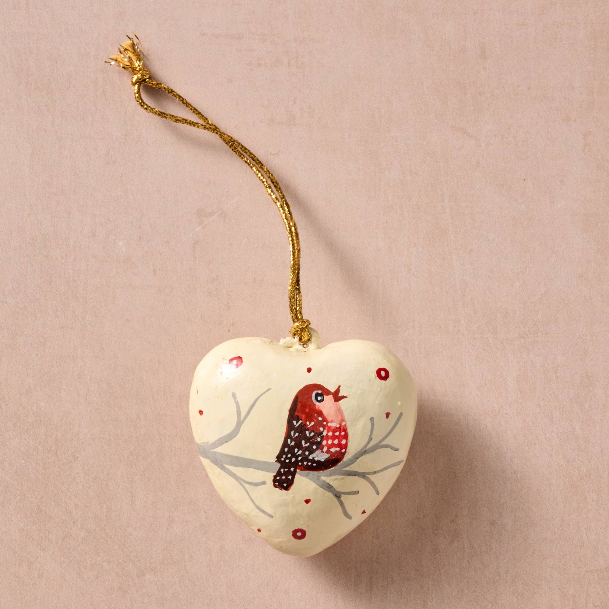 Lovebird Paper Mache Ornament