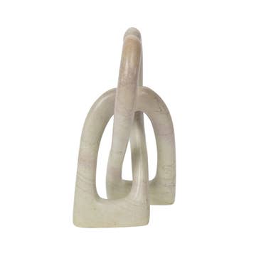 Kisii Stone Eternal Knot Heart Sculpture (6&quot; H)