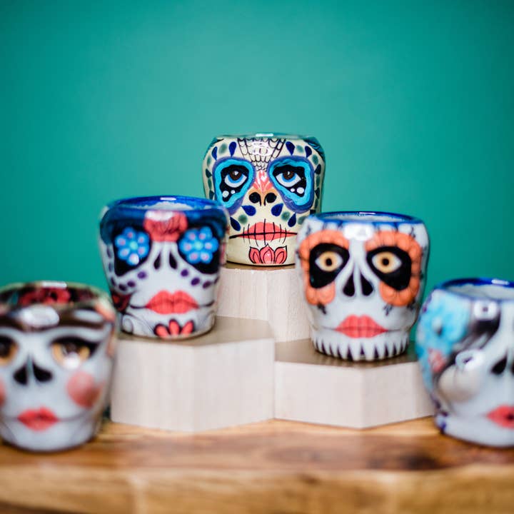 La Catrina Sugar Skull Painted Ceramic Mug