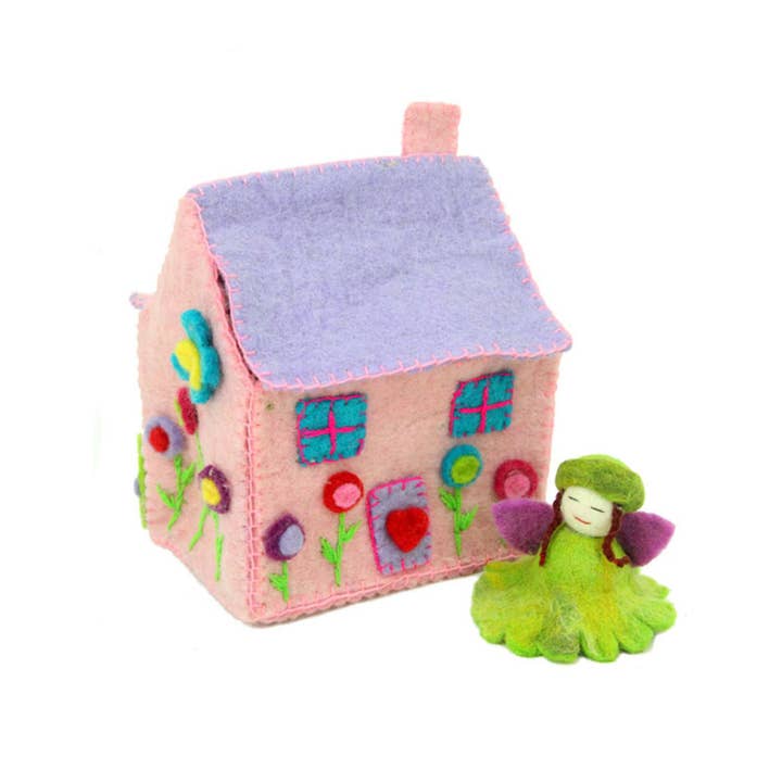 Pink Felt Fairy House