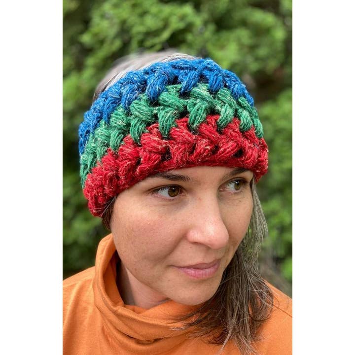 3-Color Crochet Hemp &amp; Wool Earwarmer - Assorted