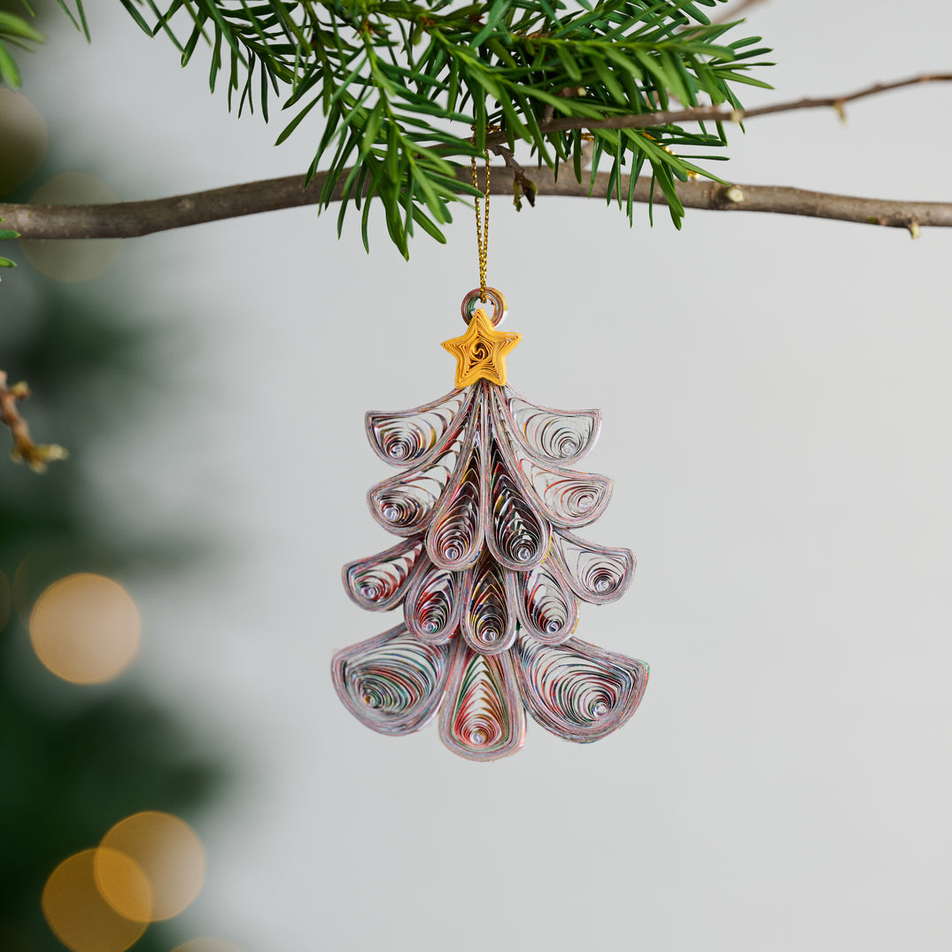 Quilled Paper Tree Ornament (3.5&quot; H)