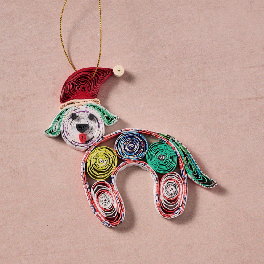 Quilled Paper Dog Ornament