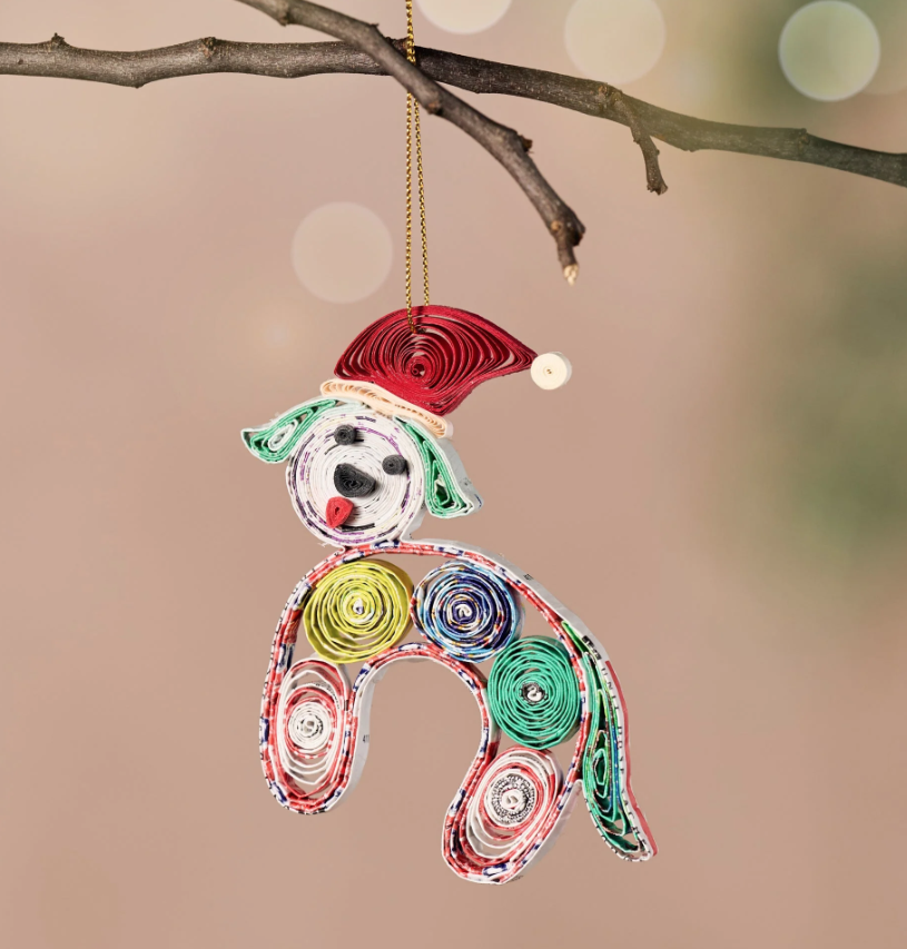 Quilled Paper Dog Ornament