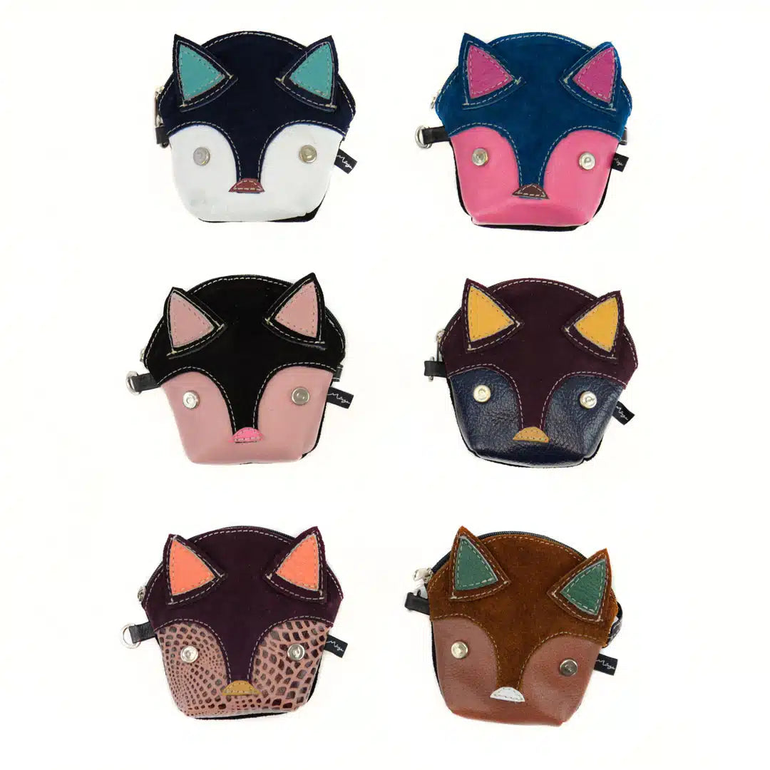 Leather Cat Purse (4&quot; D) - Assorted