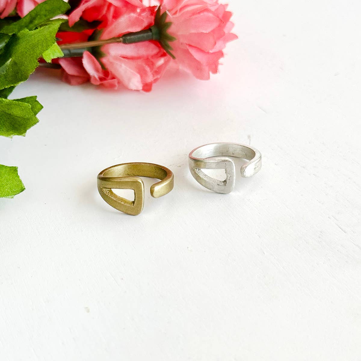 Gold-Plated Open Triangle Wrap Ring