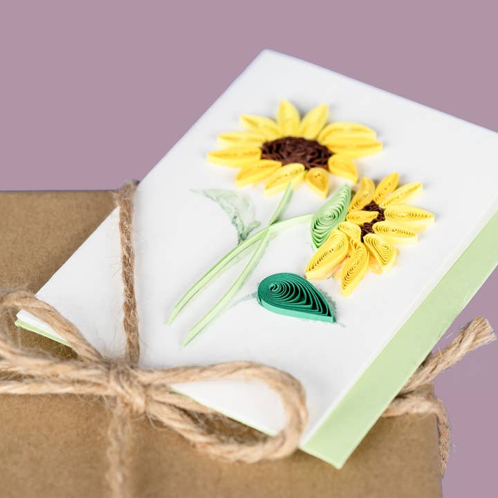 Quilled Sunflower Bouquet Gift Enclosure