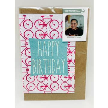 Birthday Bicycles Growing Paper Card