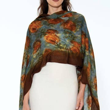 Earth Tones Reena Fine Wool Shawl