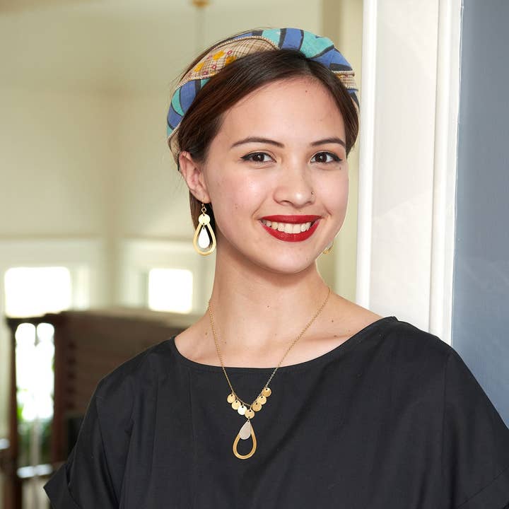 Brass &amp; Silver-Plated Teardrop Earrings