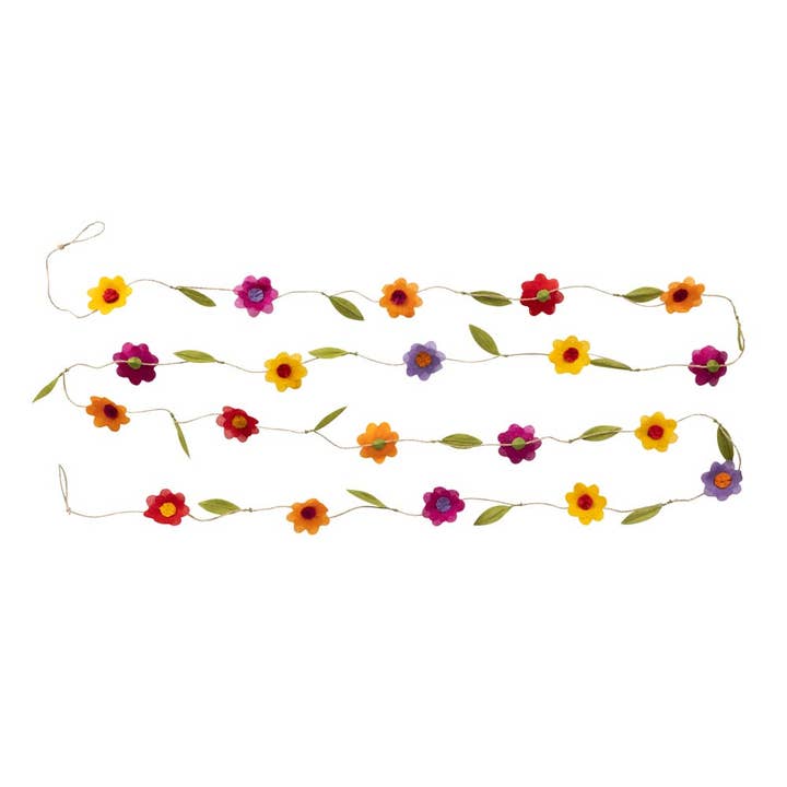 Silk Paper Flower Garland (12')