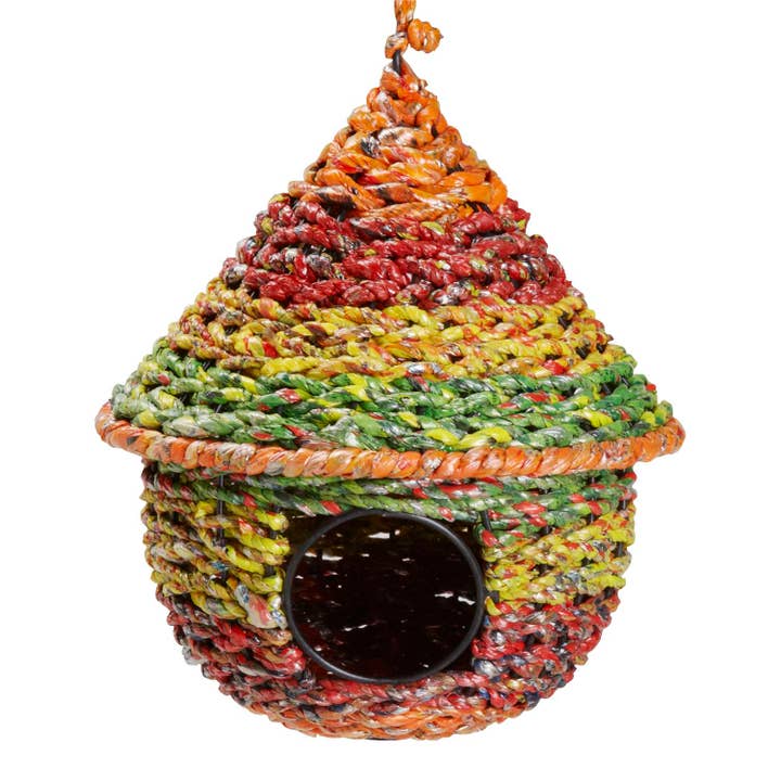 Multicolor Recycled Plastic Birdhouse (8" D)