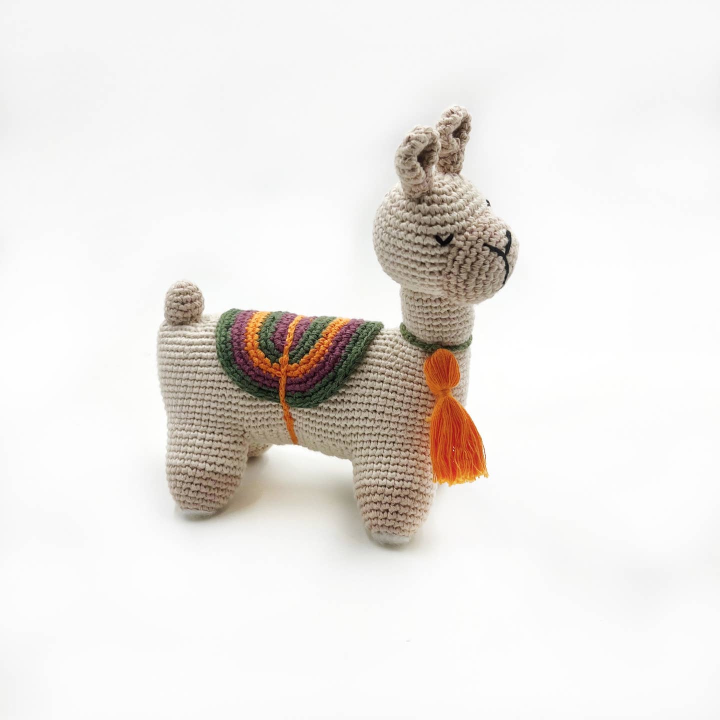 Natural Plush Llama Organic Crochet Cotton