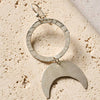 Silver Brass Crescent Hoop Earrings (2.5&quot; L)